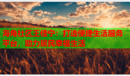 海角社区王佳宁：打造便捷生活服务平台，助力居民幸福生活