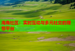 海角社区：实时互动与多元社交的理想平台